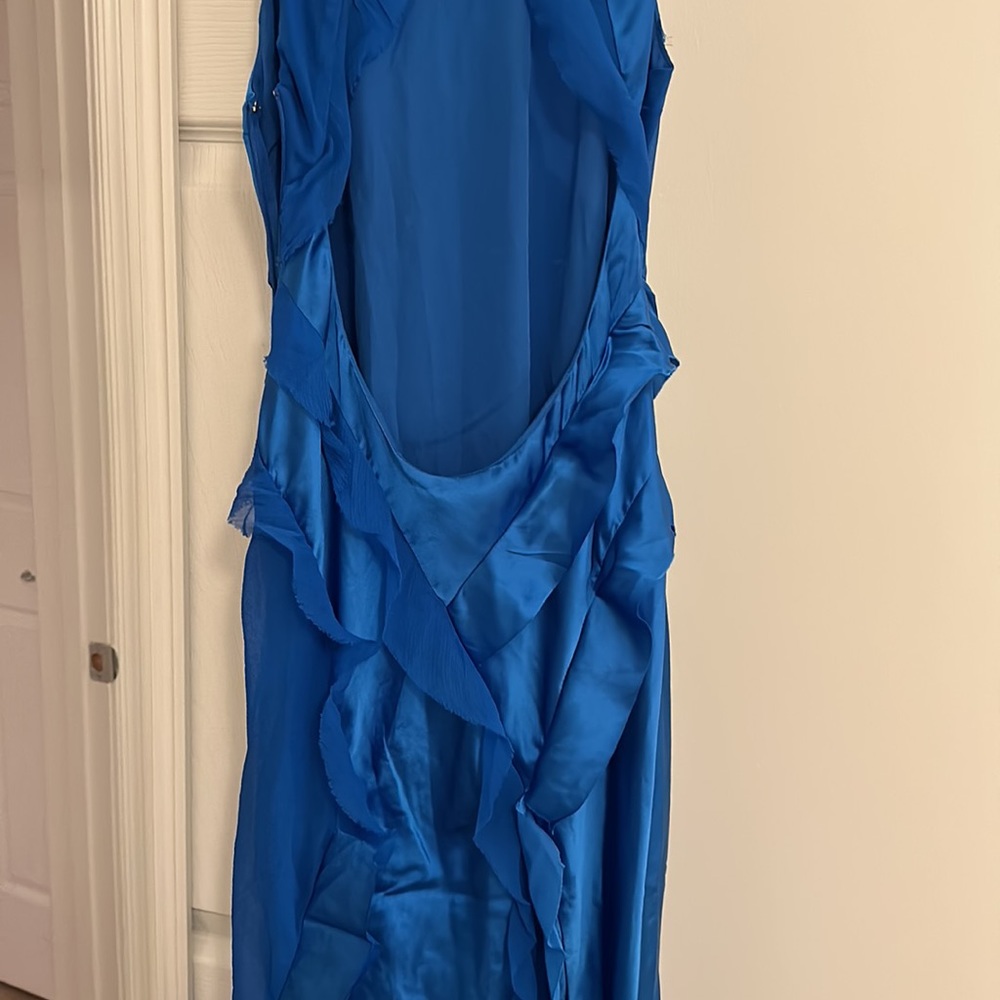 ASOS Sapphire Ruffle Open-Back Maxi Dress - Picture 9 of 9